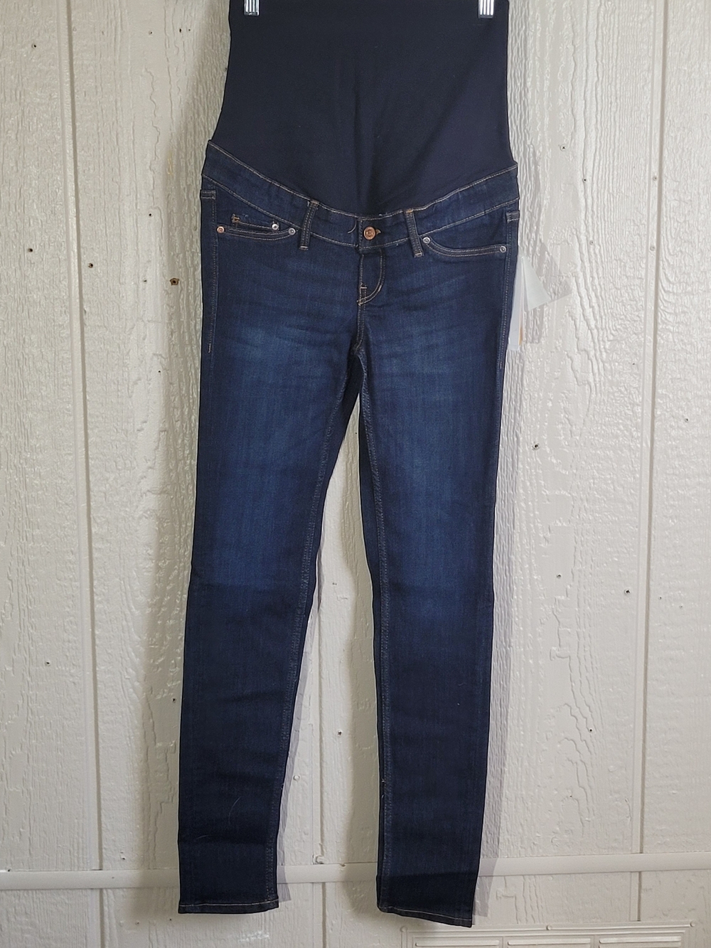 Navy Maternity Jeggings with Stretch Waistband